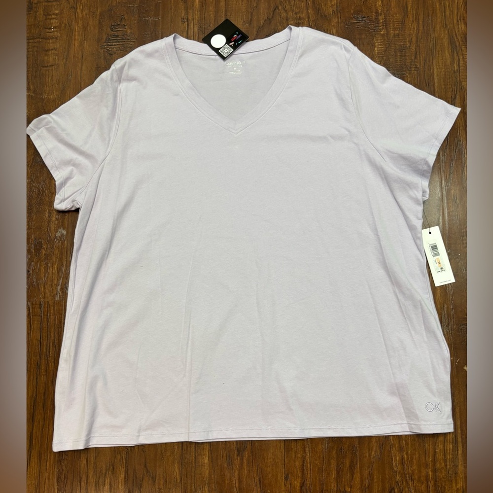 Calvin Klein Performance Women's Purple Side Ruched T-Shirt Plus Size 2X #3057